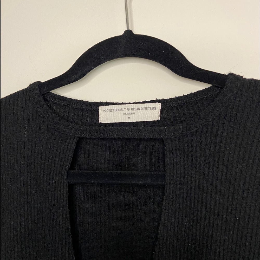 UO+PROJECT SOCIAL T Black Cutout Long Sleeve Top - Picture 6 of 10